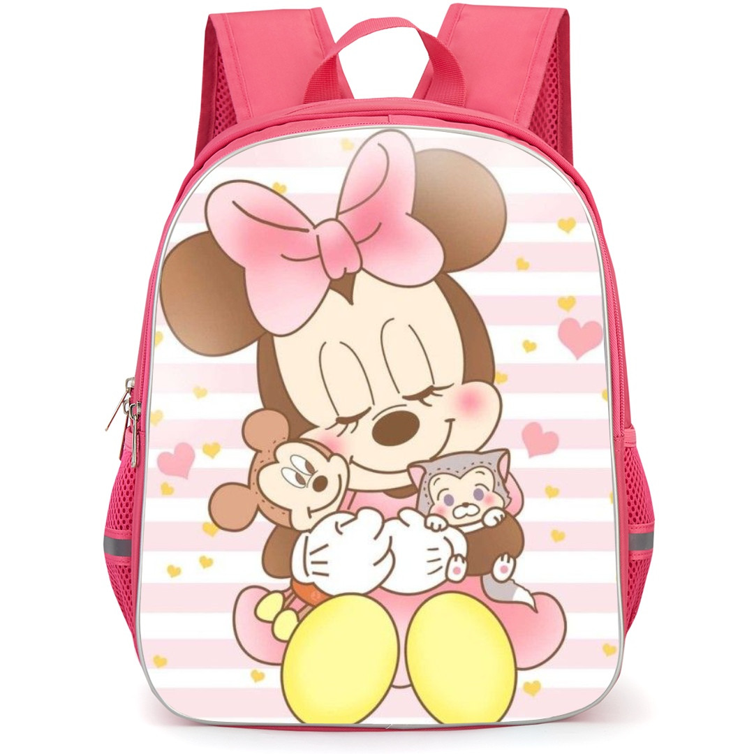 Mickey And Minnie Minnie School Backpack StudentPack - Minnie Chibi Art Pattern Art Background