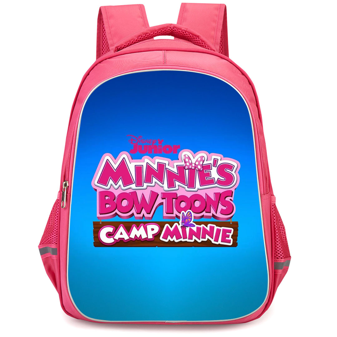 Minnie's Bow-Toons Backpack StudentPack - Minnie's Bow-Toons Camp Minnie Logo On Blue Background