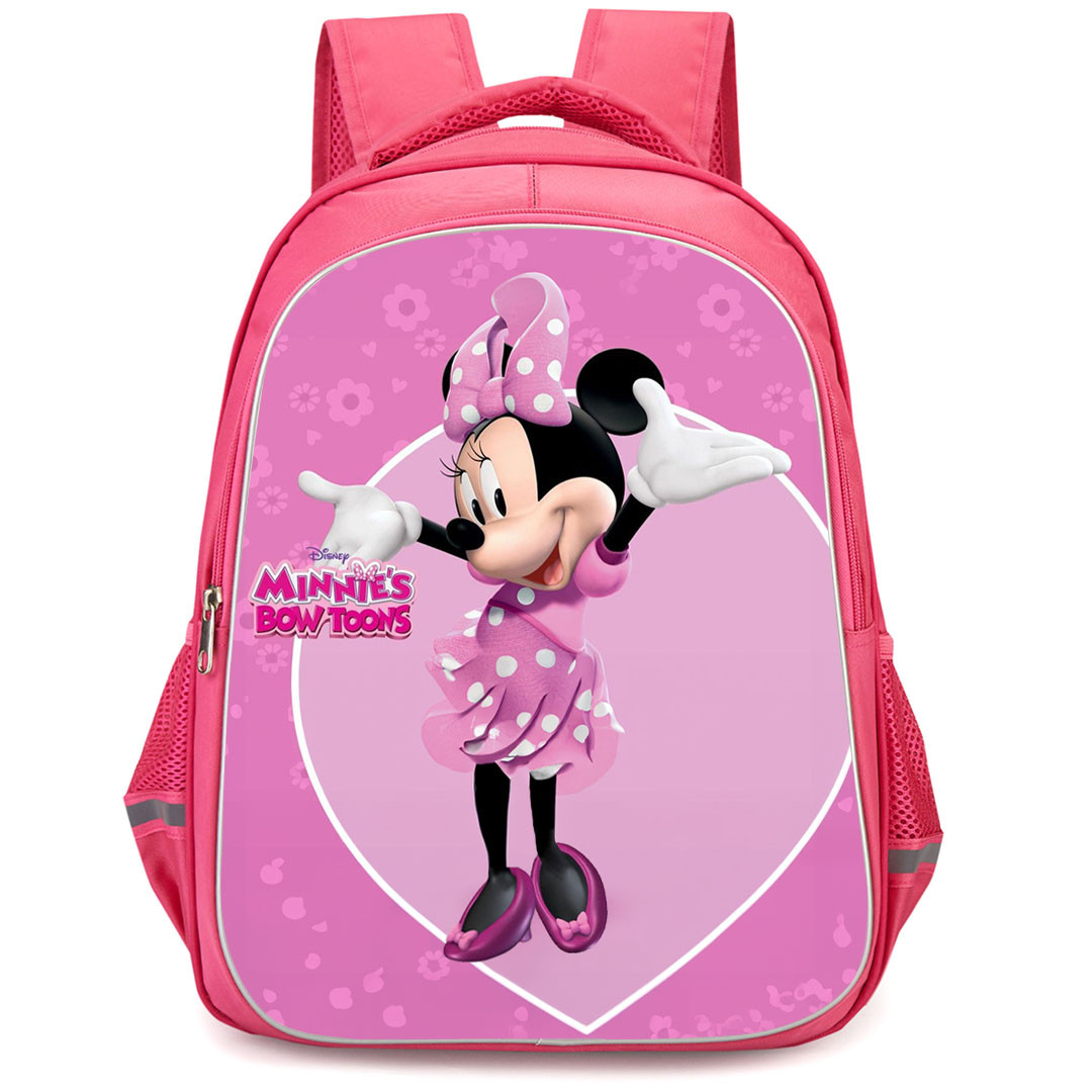 Minnie's Bow-Toons Minnie Backpack StudentPack - Minnie Happy Face On Pink Background