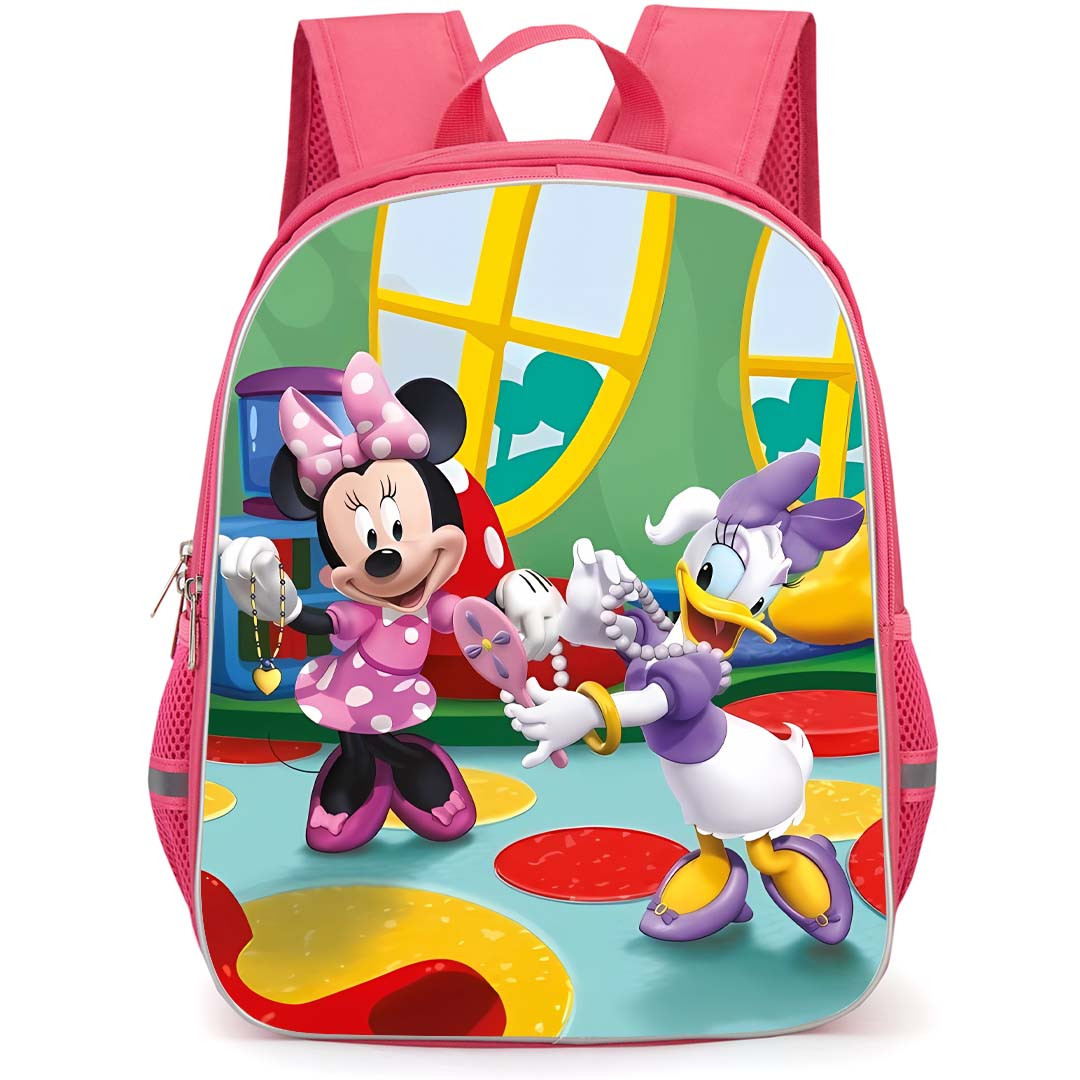 Minnie's Bow-Toons Dasiy Backpack StudentPack - Daisy And Minnie Arranging Themself In the Mirror