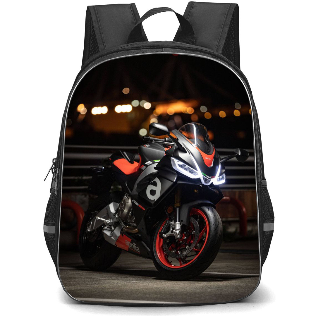 Motorbike Aprilia Backpack StudentPack - Motorbike Aprilia RS660 Night Photoshoot Poster