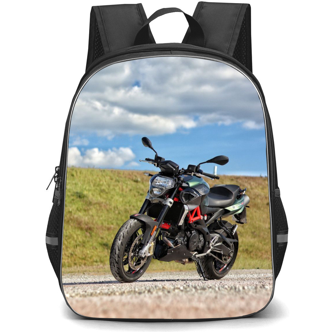 Motorbike Aprilia Backpack StudentPack - Motorbike Aprilia Shiver 900 in A Sunny Day Poster