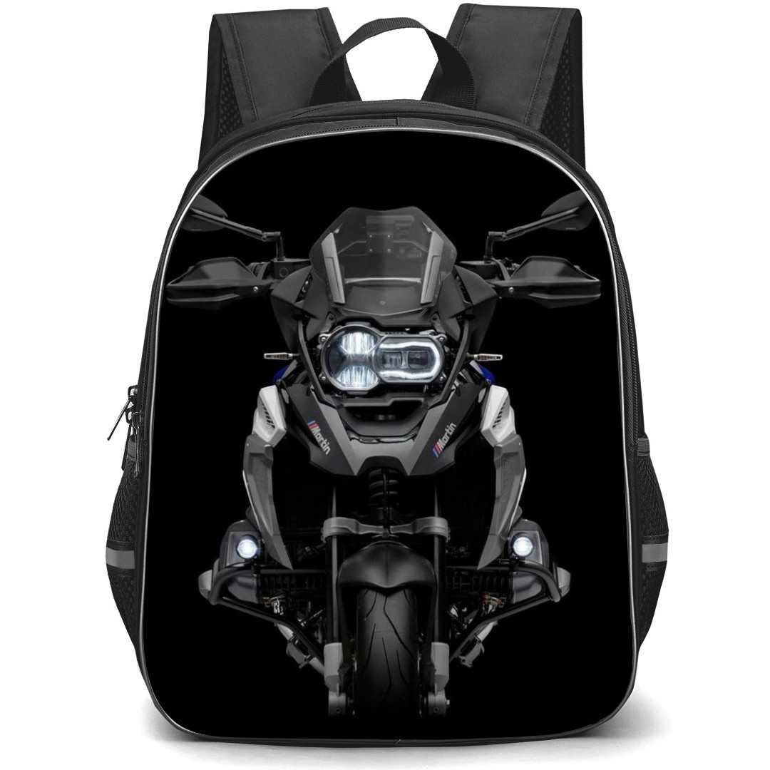 Motorbike BMW Backpack StudentPack - Motorbike BMW R1250 Front View On Black Background