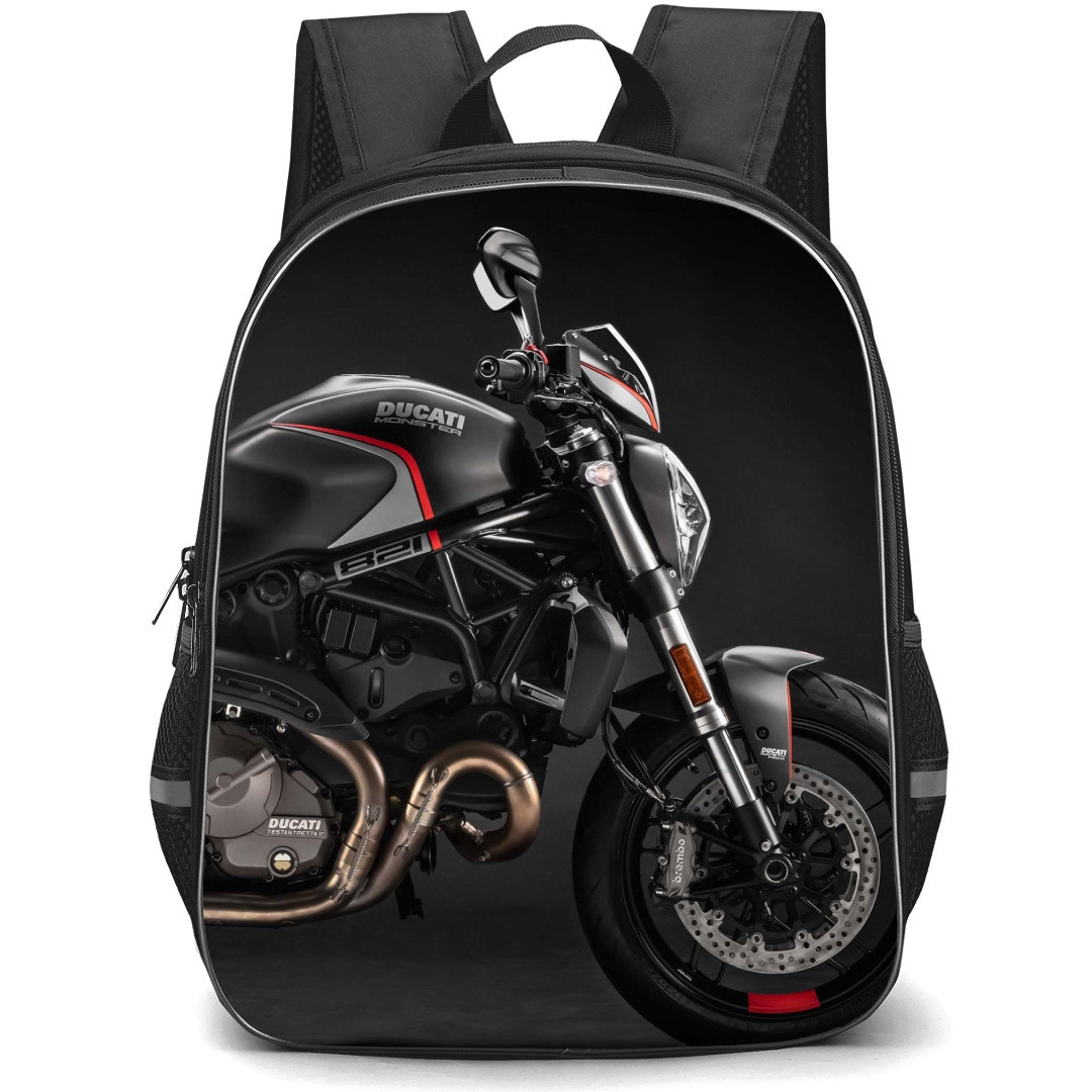 Motorbike Ducati Backpack StudentPack - Motorbike Ducati 821 Stealth 2020 On Dark Background