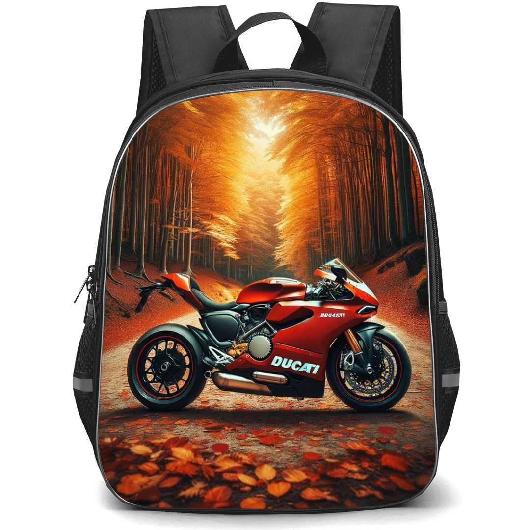 Motorbike Ducati Backpack StudentPack - Motorbike Ducati Panigale V4 On Digital Art Background