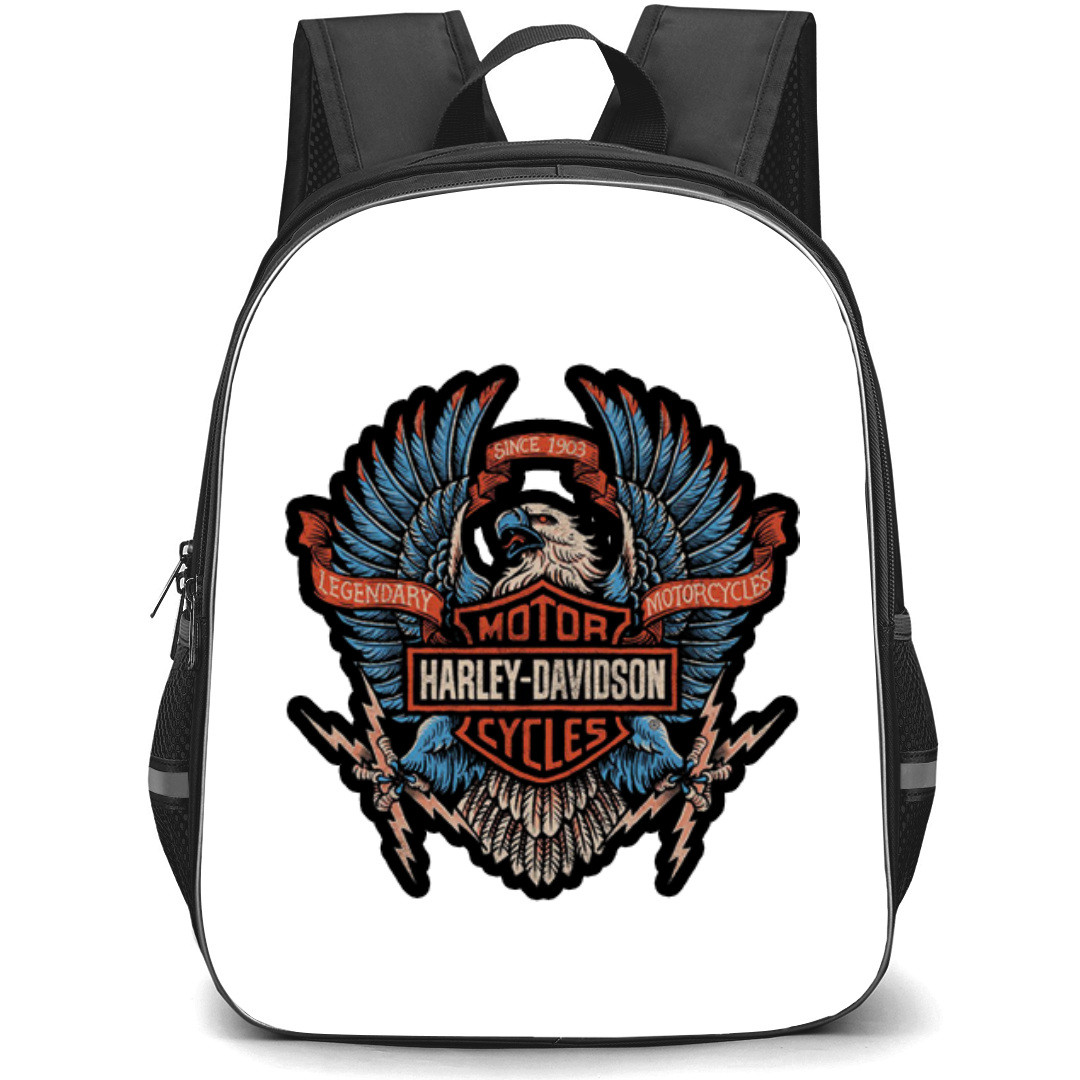 Motorbike Harley Davidson Backpack StudentPack - Motorbike Harley Davidson Blue Eagle Sticker