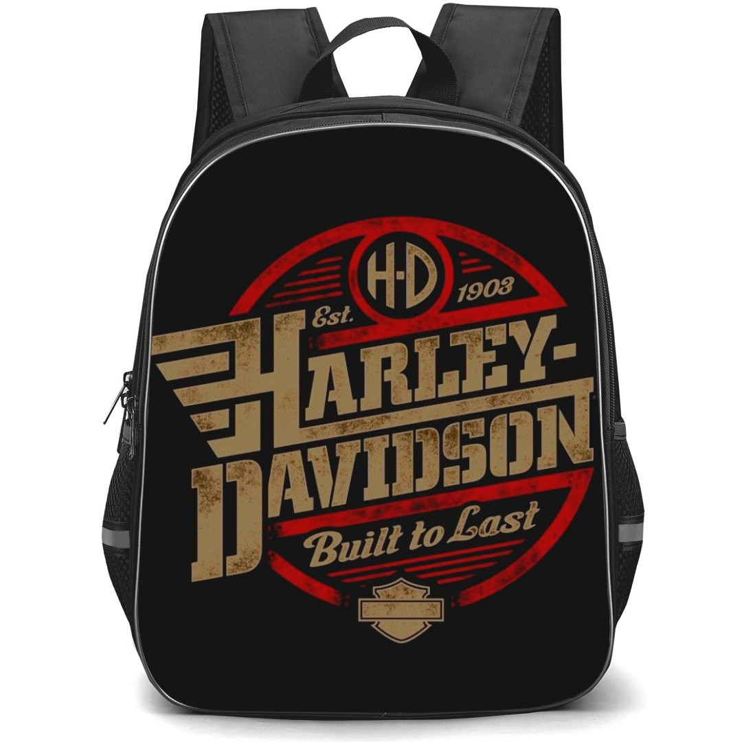 Motorbike Harley Davidson Backpack StudentPack - Motorbike Harley Davidson Fan Art Logo On Black Background