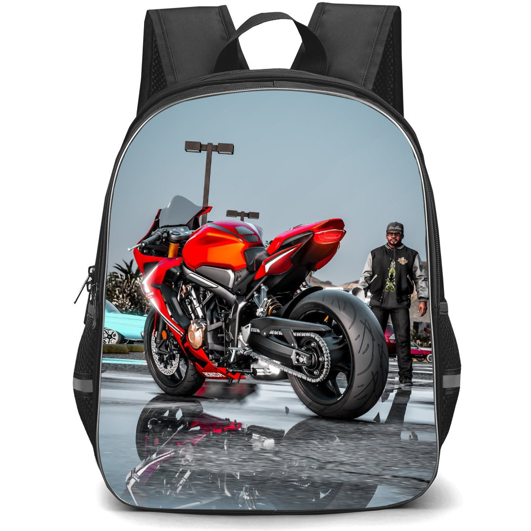 Motorbike Honda Backpack StudentPack - Motorbike Honda CBR650R Red Rear View Poster