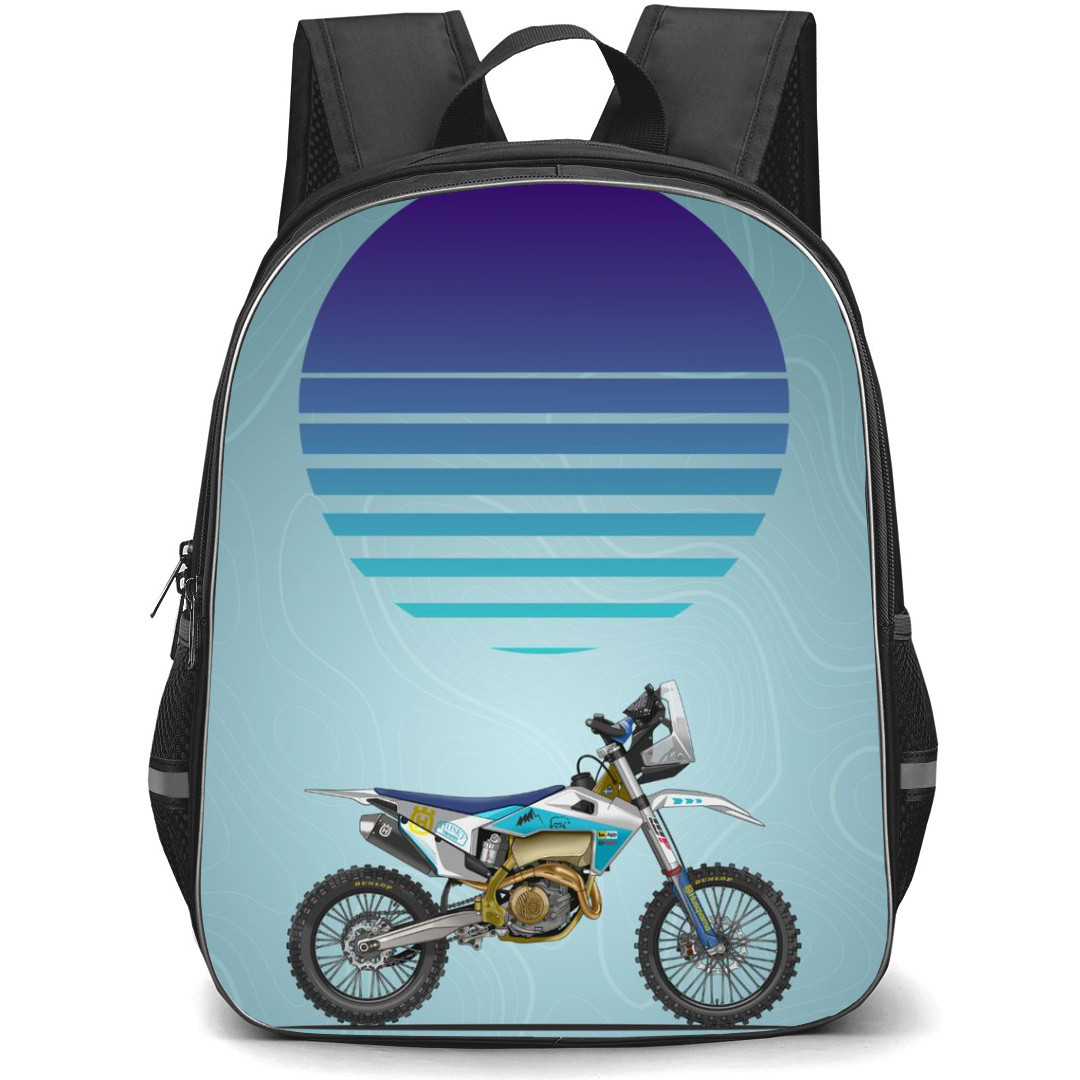 Motorbike Husqvarna Backpack StudentPack - Motorbike Husqvarna FC450 Husky Trophy Edition Illustration Art Poster