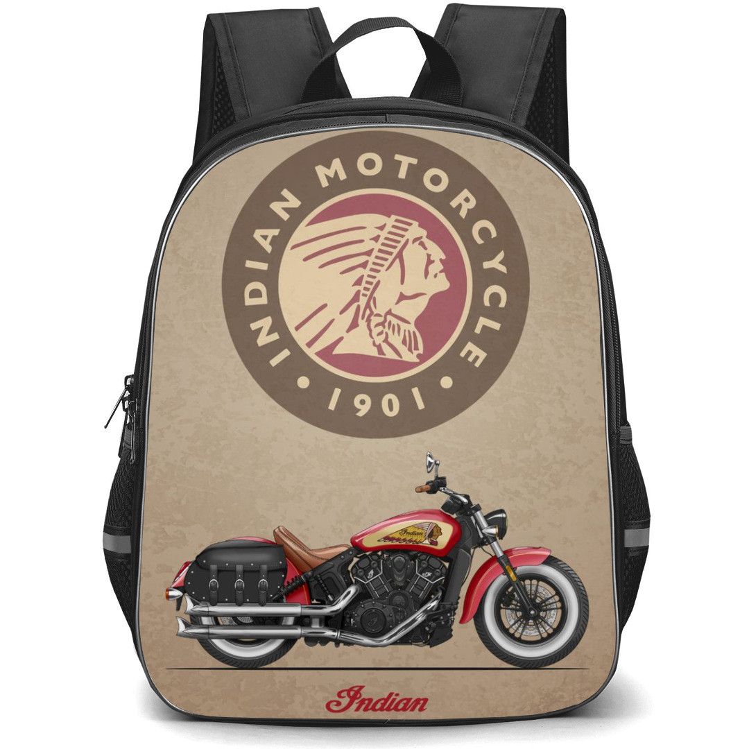 Motorbike Indian Backpack StudentPack - Motorbike Indian Scout Sixty Retro Poster