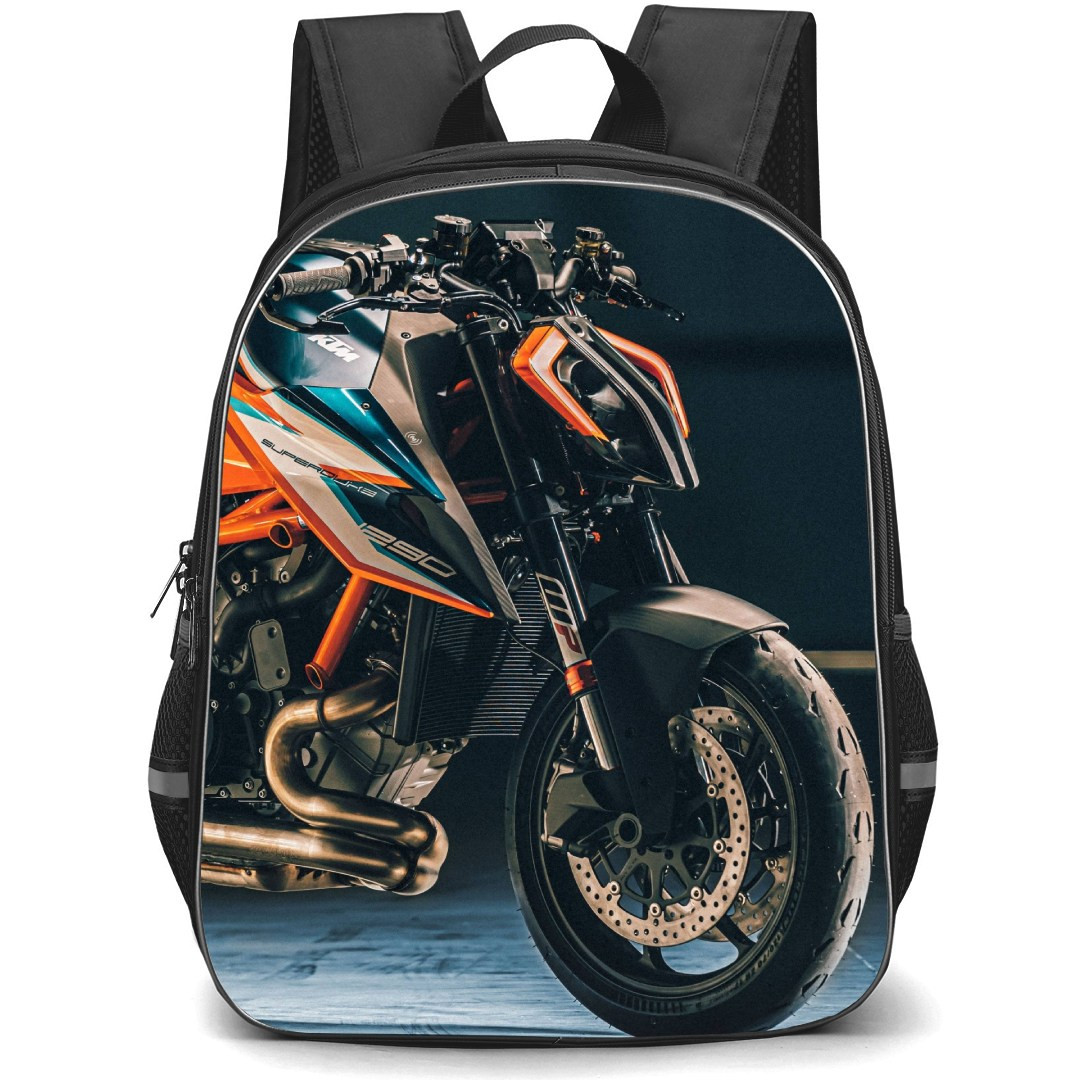 Motorbike KTM Backpack StudentPack - Motorbike KTM 1290 Super Front View Poster