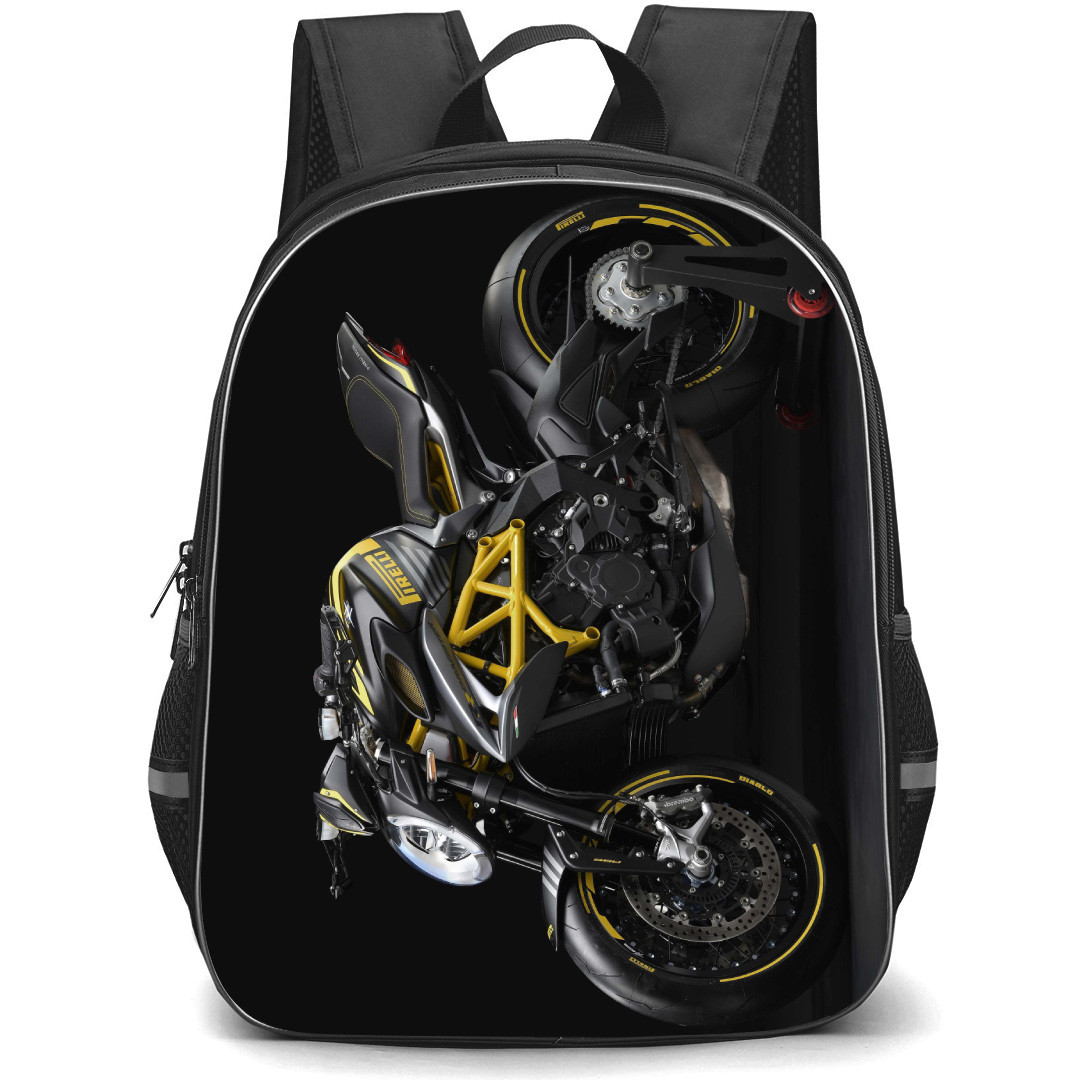 Motorbike MV Agusta Backpack StudentPack - Motorbike MV Agusta Dragster 800 On Dark Background