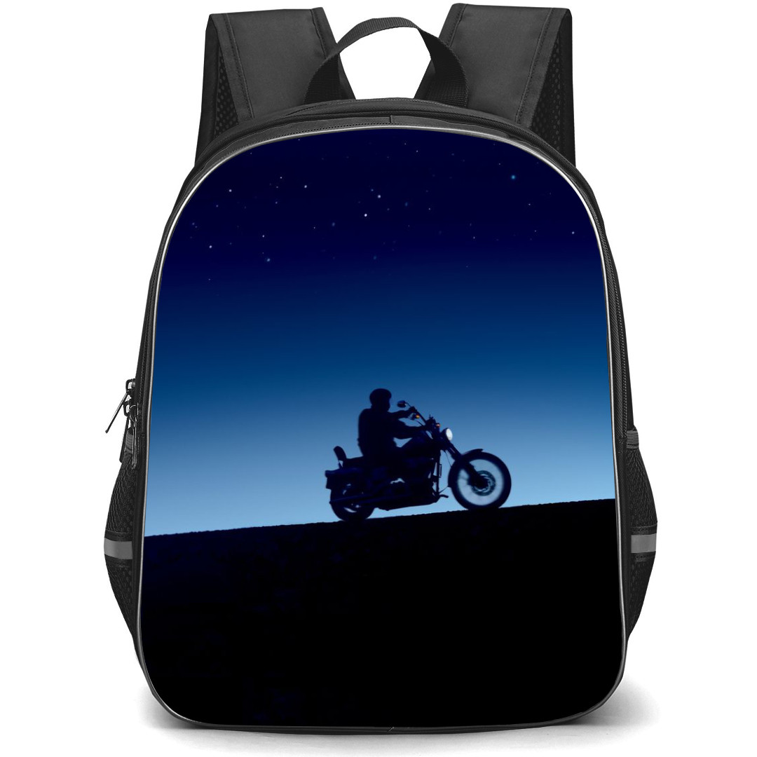 Motorbike Backpack StudentPack - Motorbike Ride In The Evening Silhouette Poster