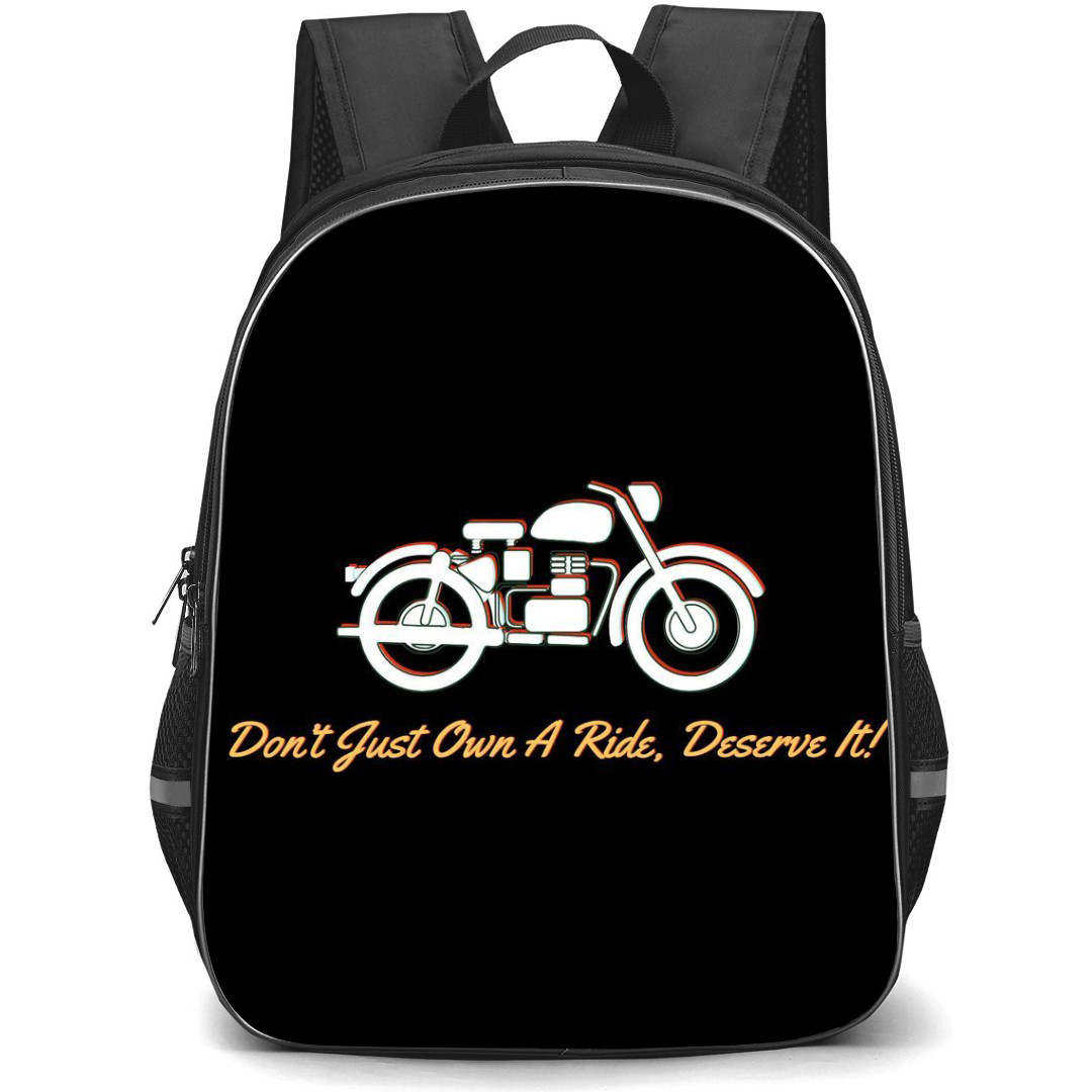 Motorbike Royal Enfield Backpack StudentPack - Motorbike Royal Enfield Illustration Art On Black Background