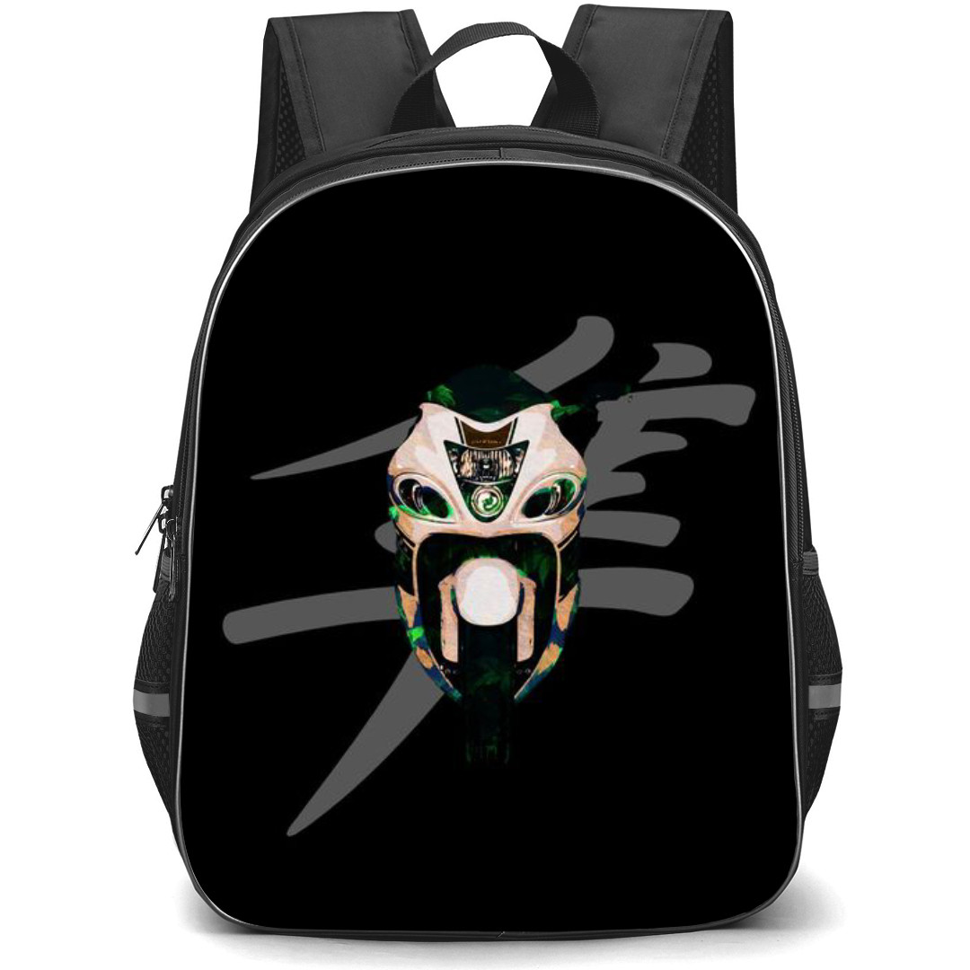 Motorbike Suzuki Backpack StudentPack - Motorbike Suzuki Hayabusa Illustration Art Front View On Dark Background