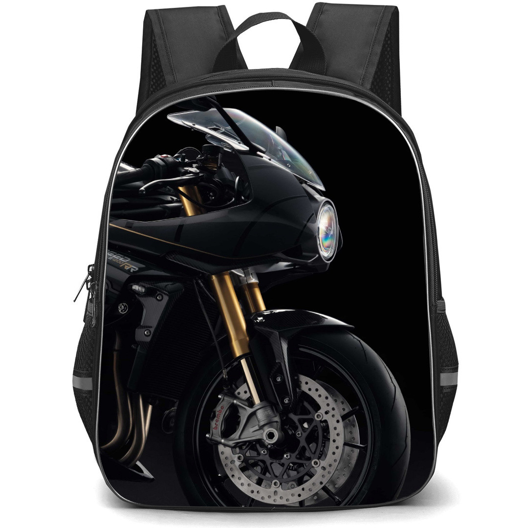 Motorbike Triumph Backpack StudentPack - Motorbike Triumph Speed Triple 1200 Running Poster