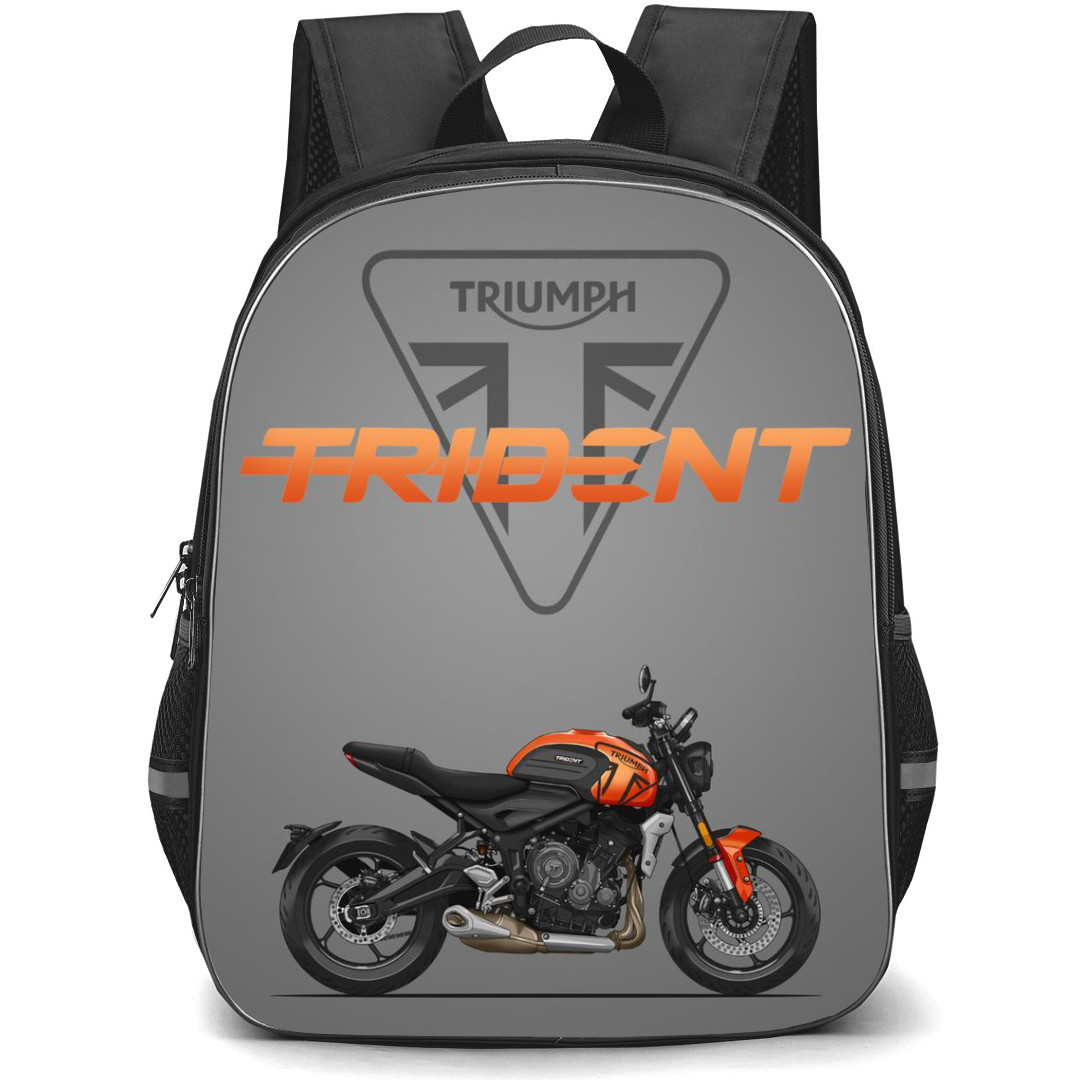 Motorbike Triumph Backpack StudentPack - Motorbike Triumph Trident 660 On Gray Background
