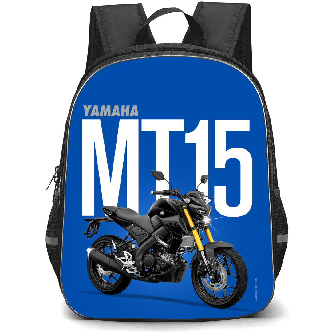 Motorbike Yamaha Backpack StudentPack - Motorbike Yamaha MT 15 On Blue Background