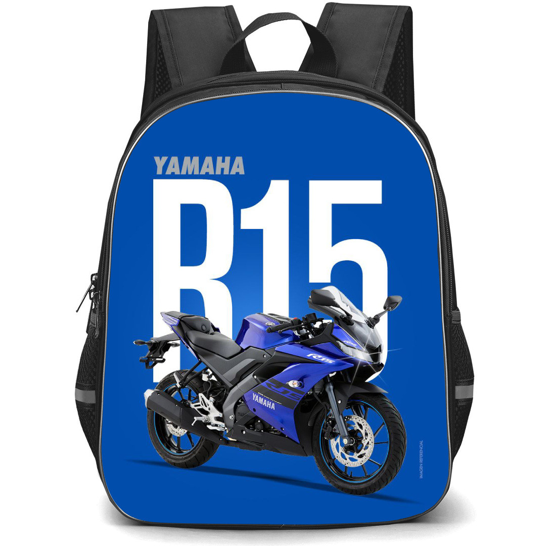 Motorbike Yamaha Backpack StudentPack - Motorbike Yamaha R15 V3 On Blue Background