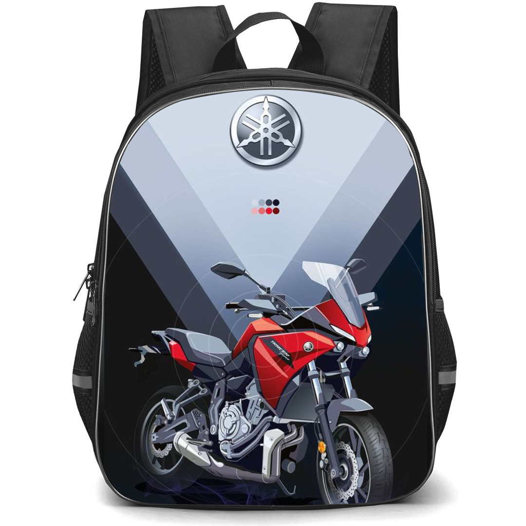 Motorbike Yamaha Backpack StudentPack - Motorbike Yamaha Tracer 700 On Black Gray Background