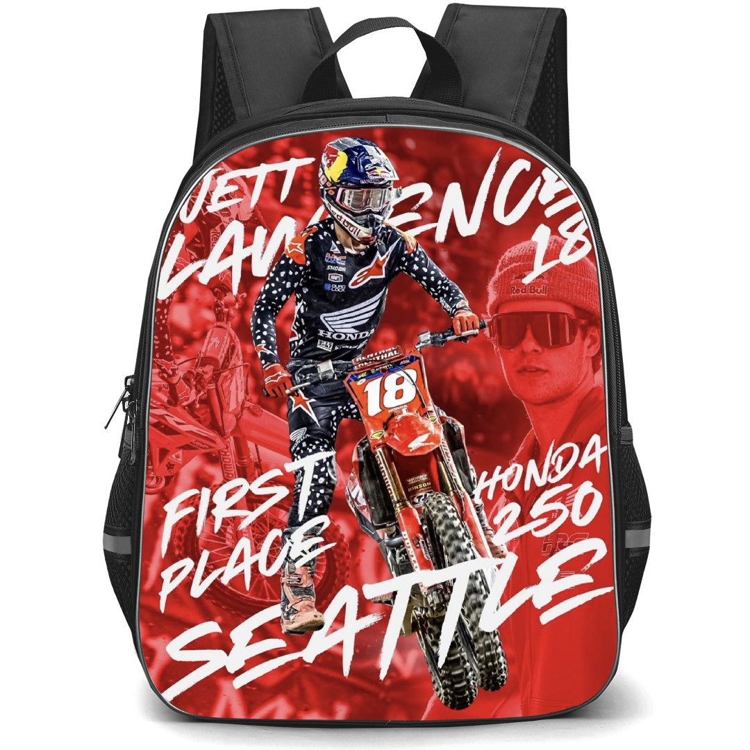 Motocross Jett Lawrence Backpack StudentPack - Motocross Jett Lawrence First Place In Seattle Poster