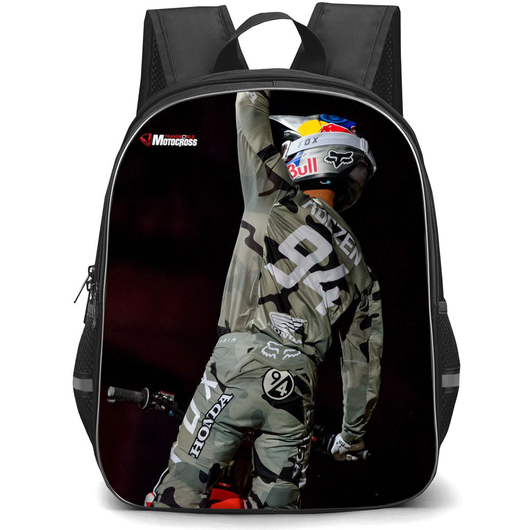 Motocross Ken Roczen Backpack StudentPack - Motocross Ken Roczen Completing The Yamaha Motorcross Poster
