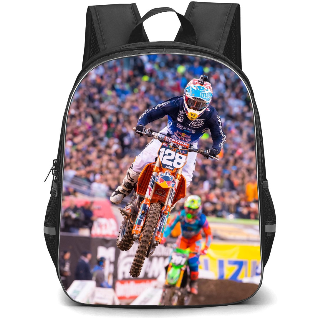 Motocross Ryan Dungey Backpack StudentPack - Motocross Ryan Dungey Jumping In The Race Track Picture