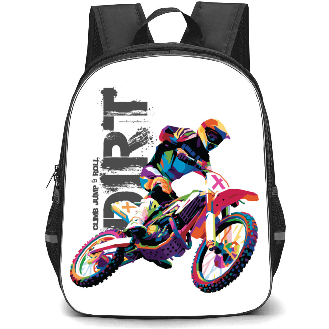 Motocross Backpack StudentPack - Motocross Stunt Bike Wpap Sticker