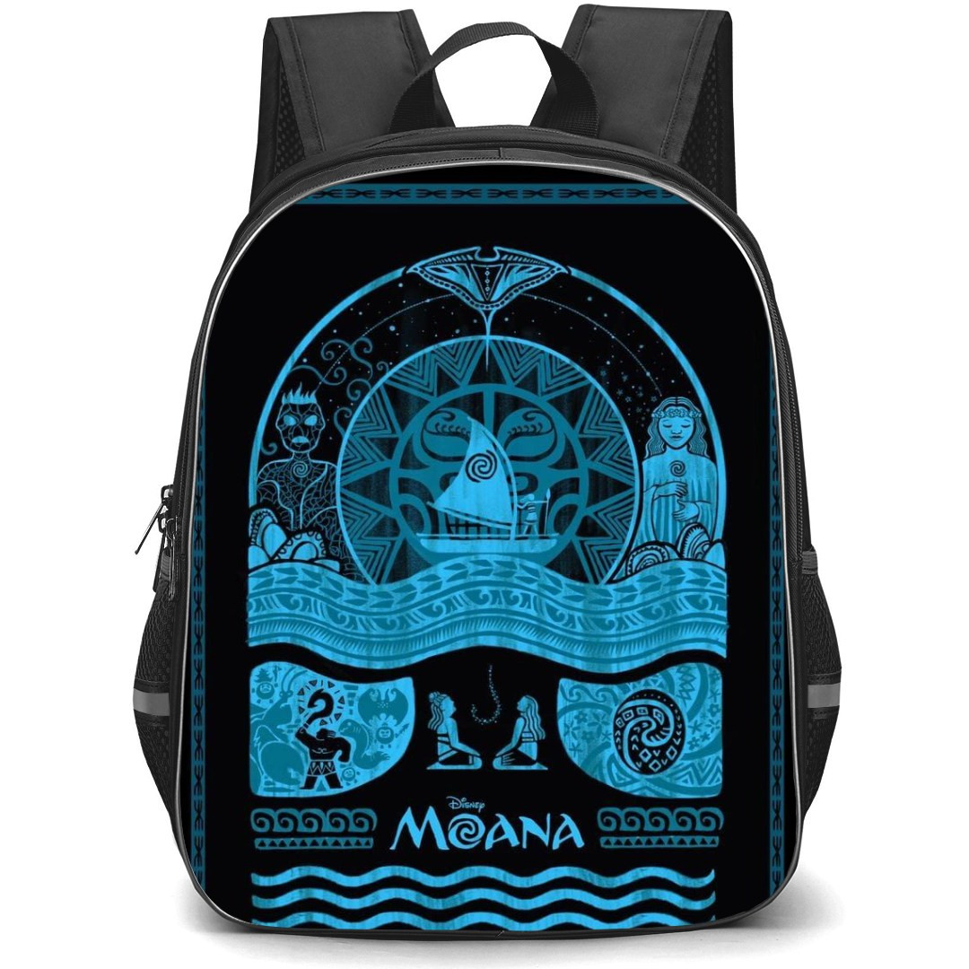 Moana Backpack StudentPack - Blue and Black Symbolic Frame Art