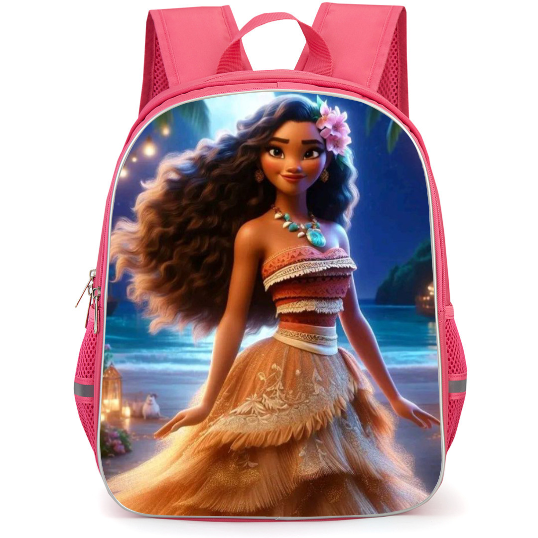 Moana Backpack StudentPack - Moana Flowing Hair at Night Beach Party