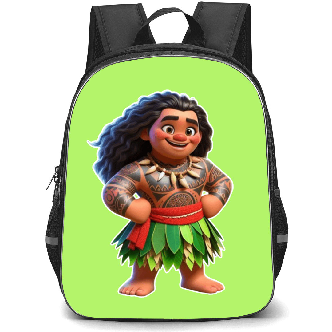 Moana Maui Backpack StudentPack - Maui Both Hands on Hips Chibi Sticker Art