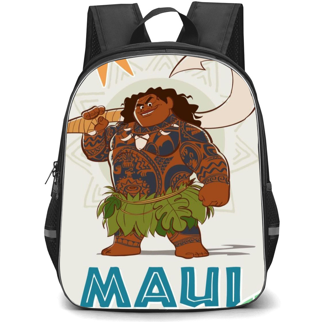 Moana Maui Backpack StudentPack - Maui Cartoon Sun Patterns Style Background