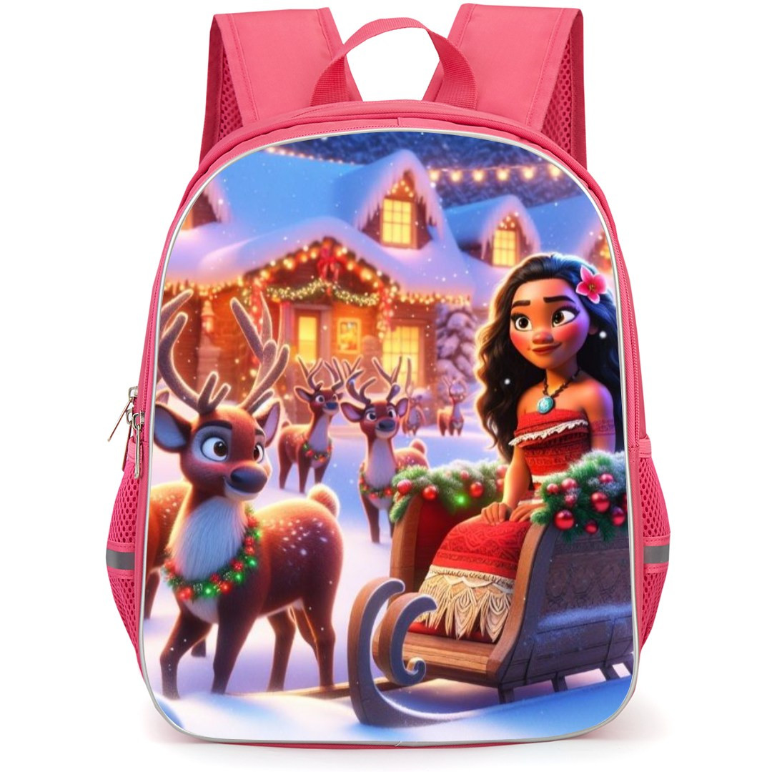 Moana Backpack StudentPack - Moana Sitting on Santa's Sleigh
