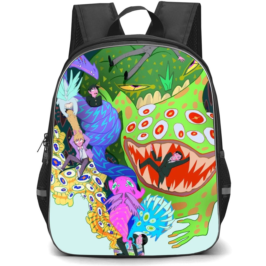 Mob Psycho 100 Backpack StudentPack - Mob Psycho 100 Characters Colorful Drawing Poster