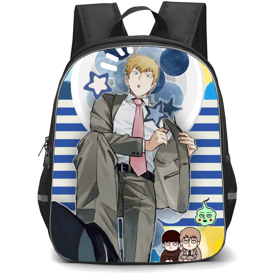 Mob Psycho 100 Arataka Reigen Backpack StudentPack - Arataka Reigen Dressed In Suit And Tie On Minimalist Background