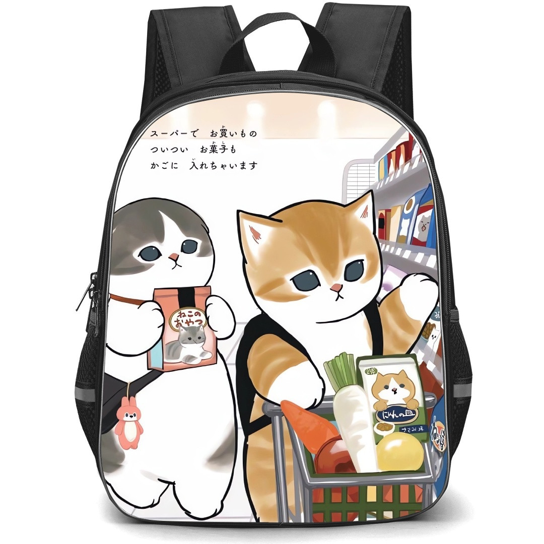 Mofusand School Backpack StudentPack - Cats Shopping Illustration