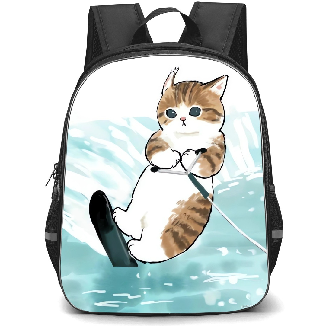 Mofusand School Backpack StudentPack - Cat Surfing Illustration