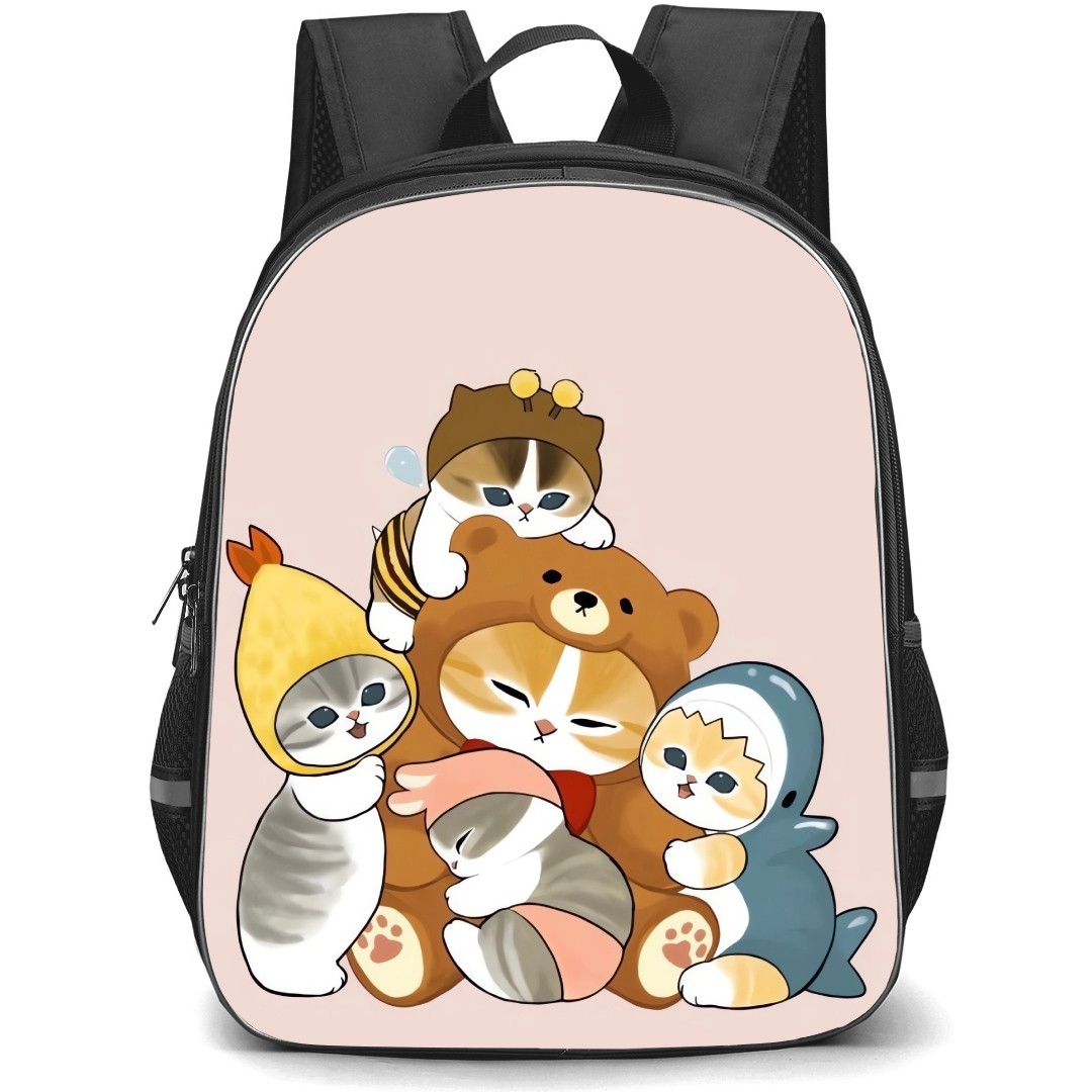 Mofusand School Backpack StudentPack - Characters Hugging Bear Illustration