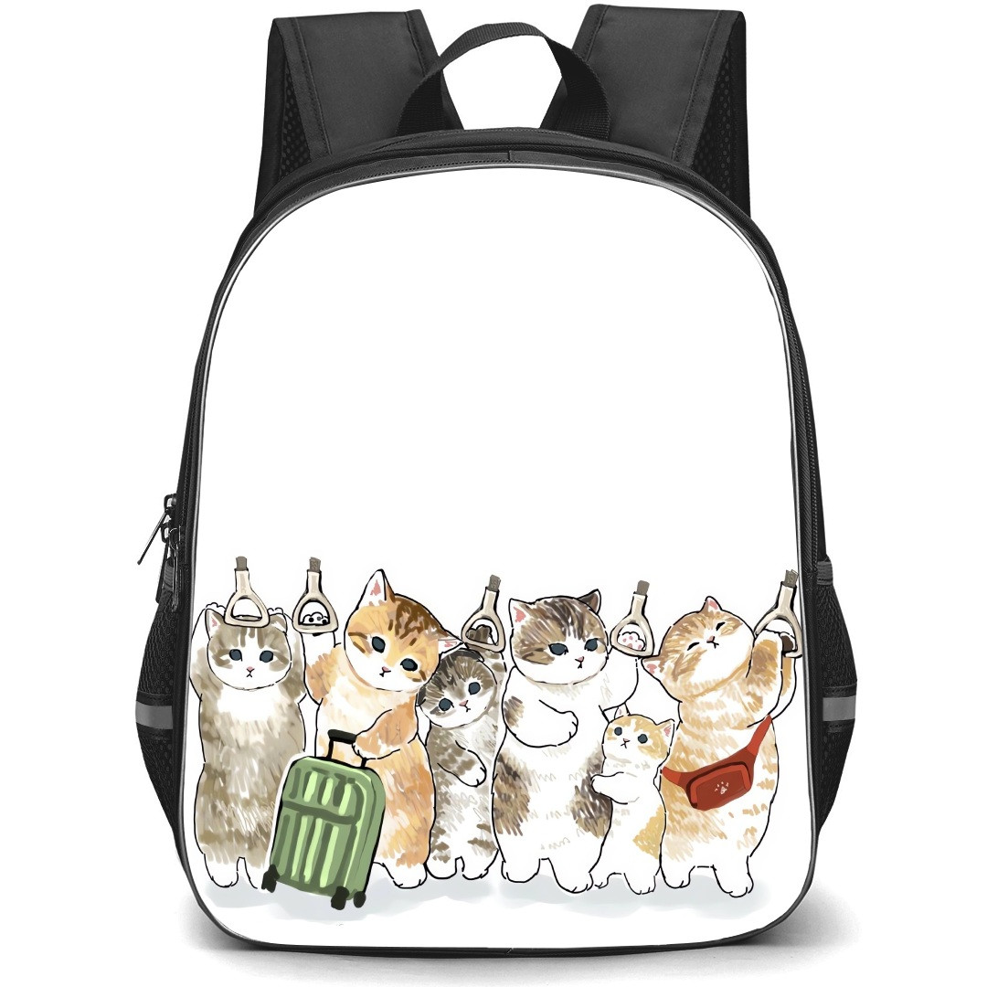 Mofusand School Backpack StudentPack - Characters Riding Train Illustration
