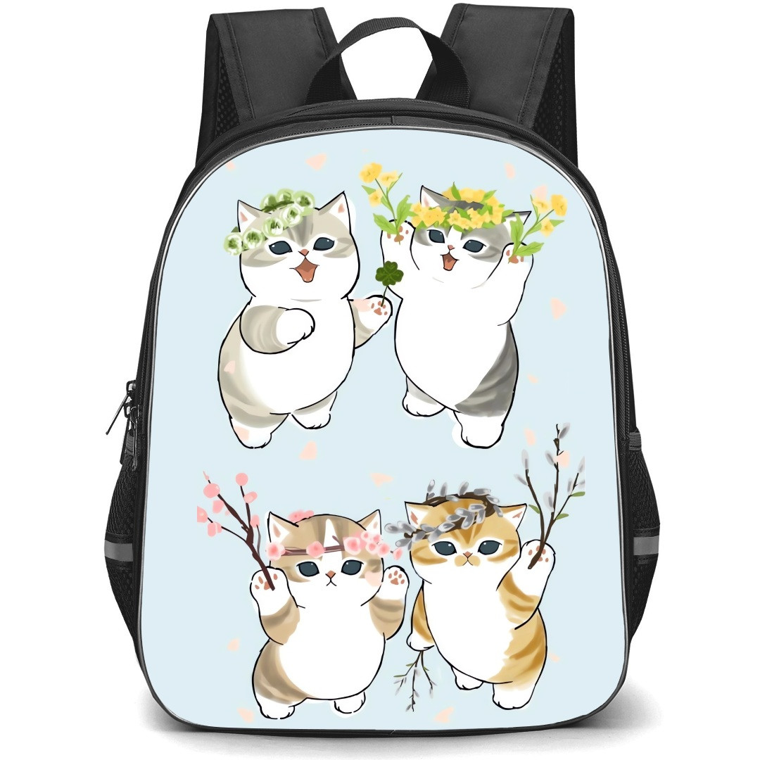 Mofusand School Backpack StudentPack - Characters Wearing Flower Crown Illustration