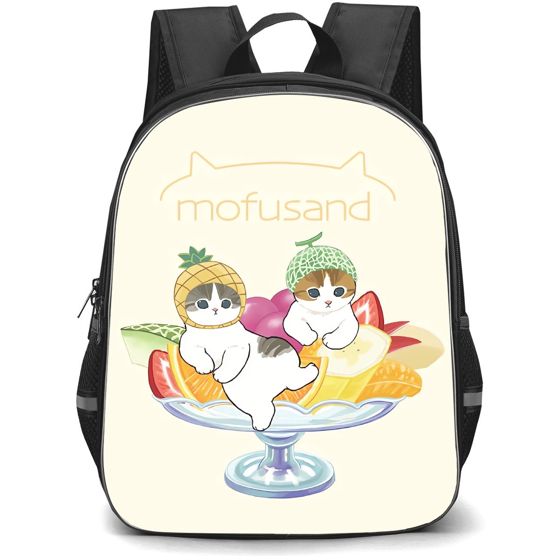 Mofusand School Backpack StudentPack - Dessert Cat Fruit Bowl Illustration