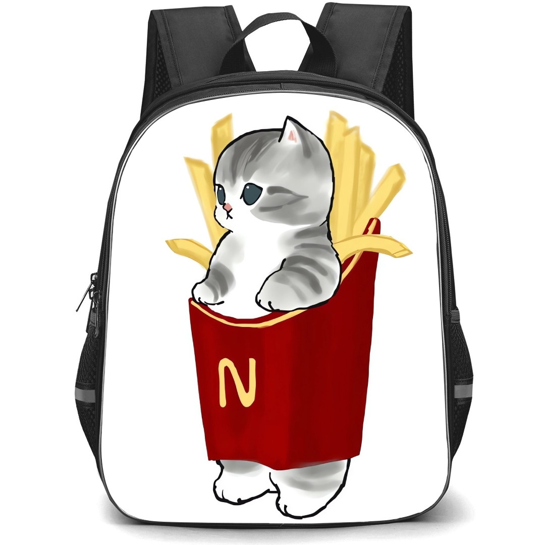 Mofusand School Backpack StudentPack - Fries Cat Side Portrait