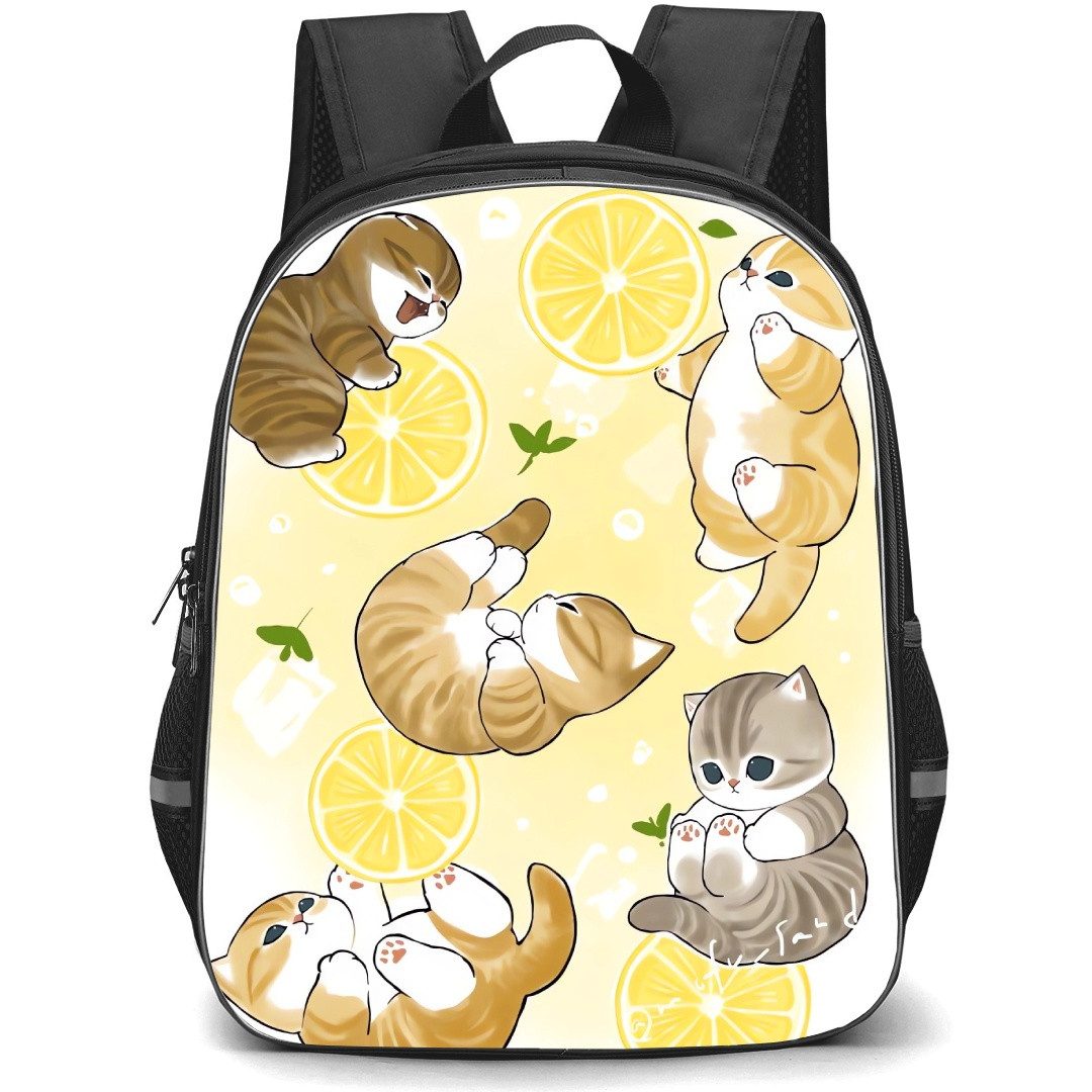 Mofusand School Backpack StudentPack - Lime Cat Collage