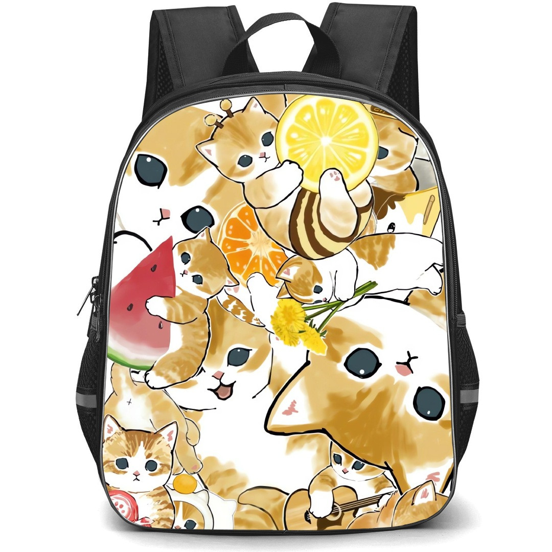 Mofusand School Backpack StudentPack - Orange Cat Collage