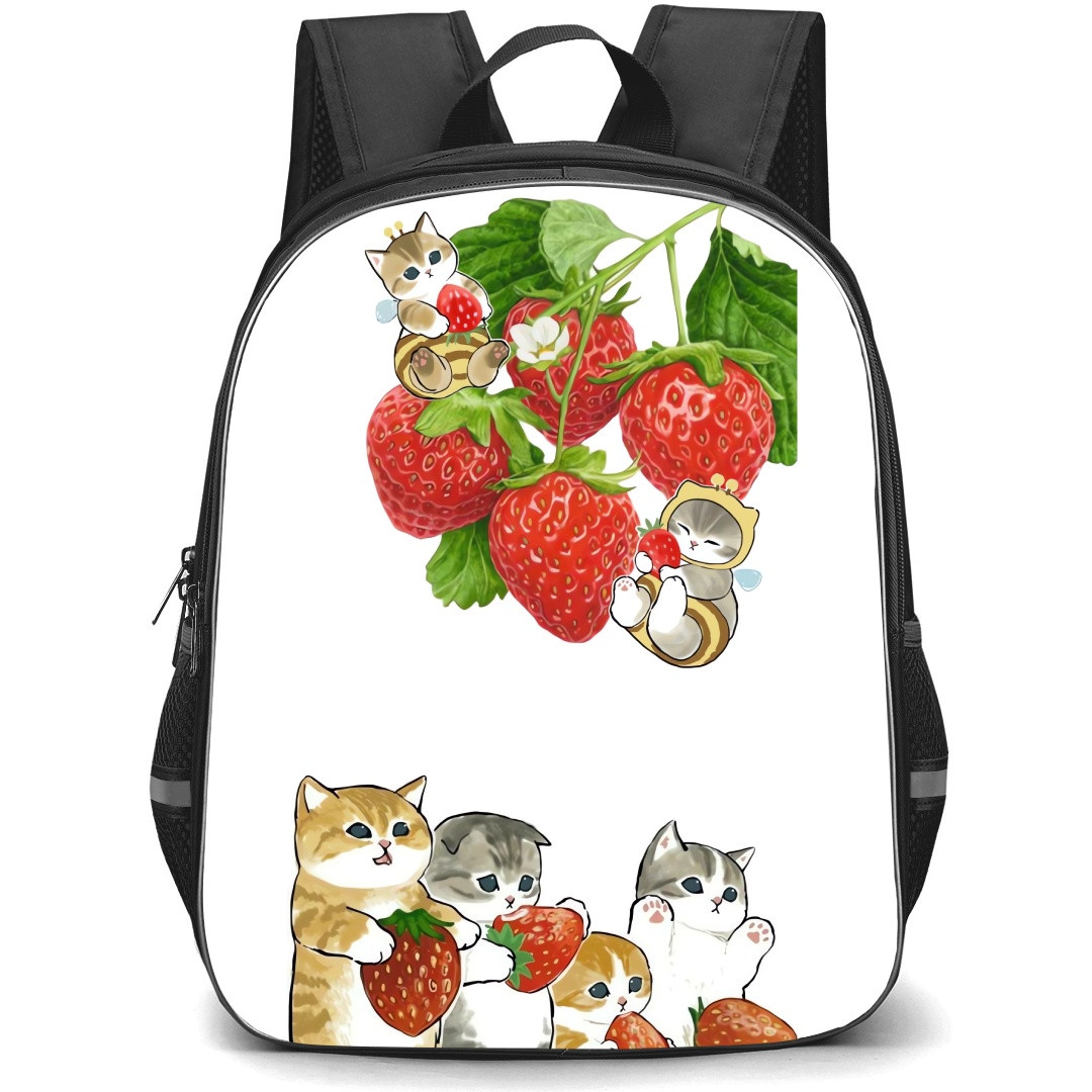 Mofusand School Backpack StudentPack - Strawberry Cat Illustration