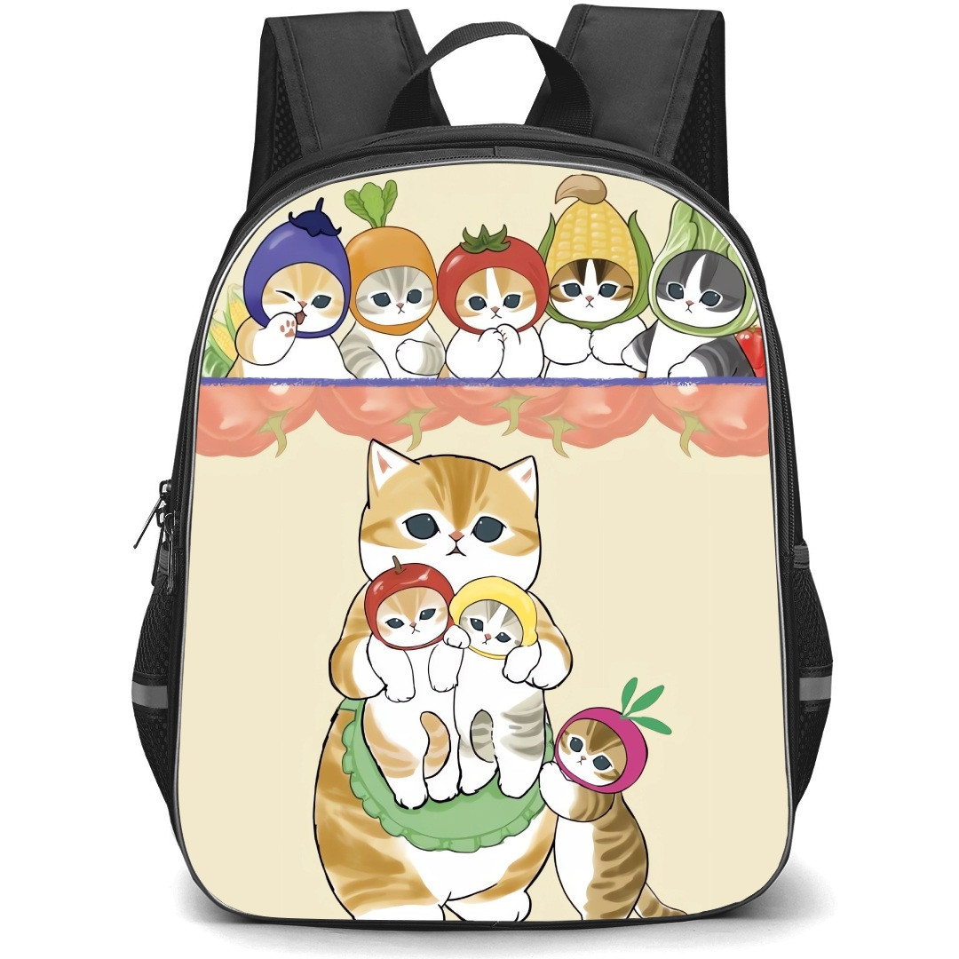 Mofusand School Backpack StudentPack - Vegetable Cats Illustration