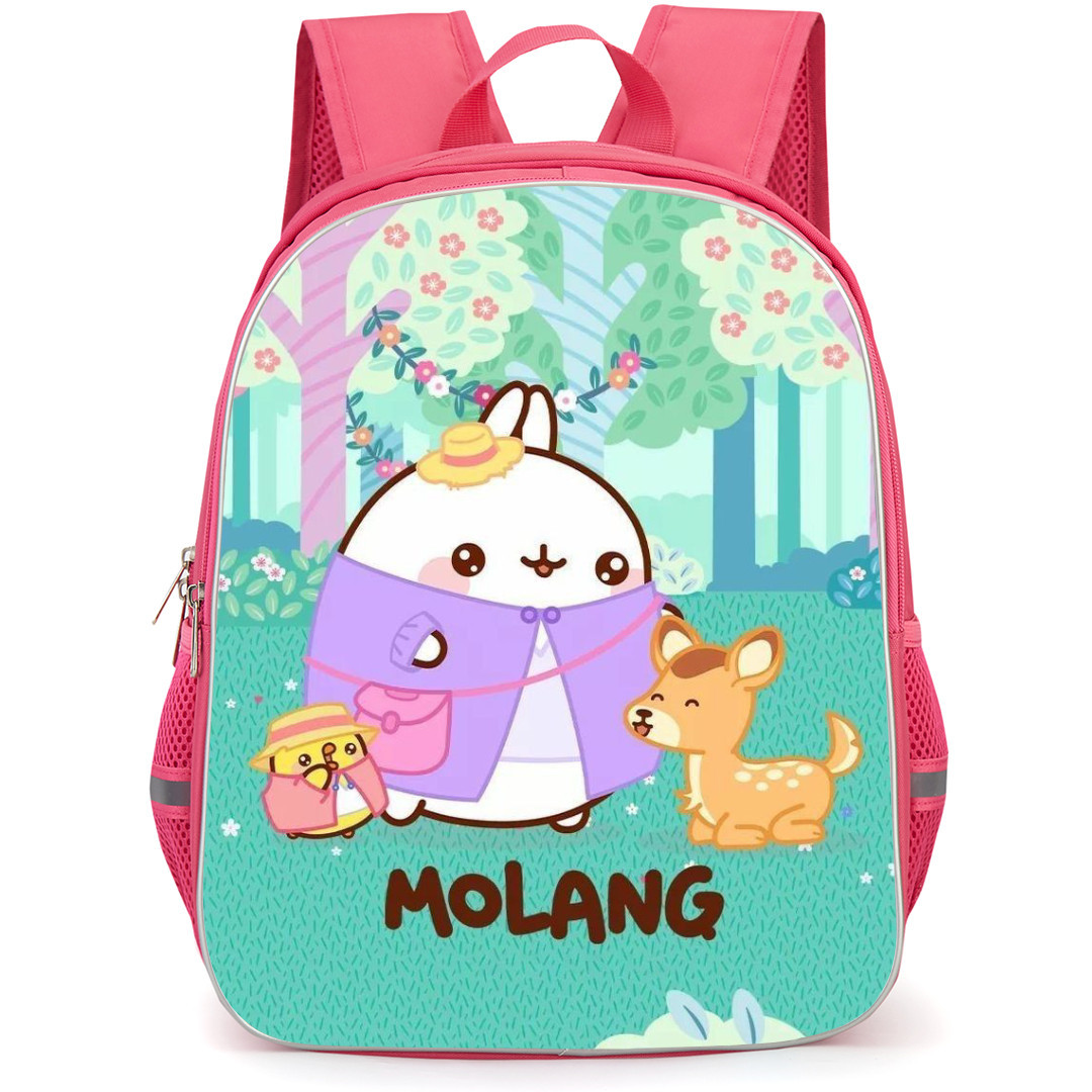 Molang Backpack School Bag StudentPack - Chick And Deer Smile Series Poster