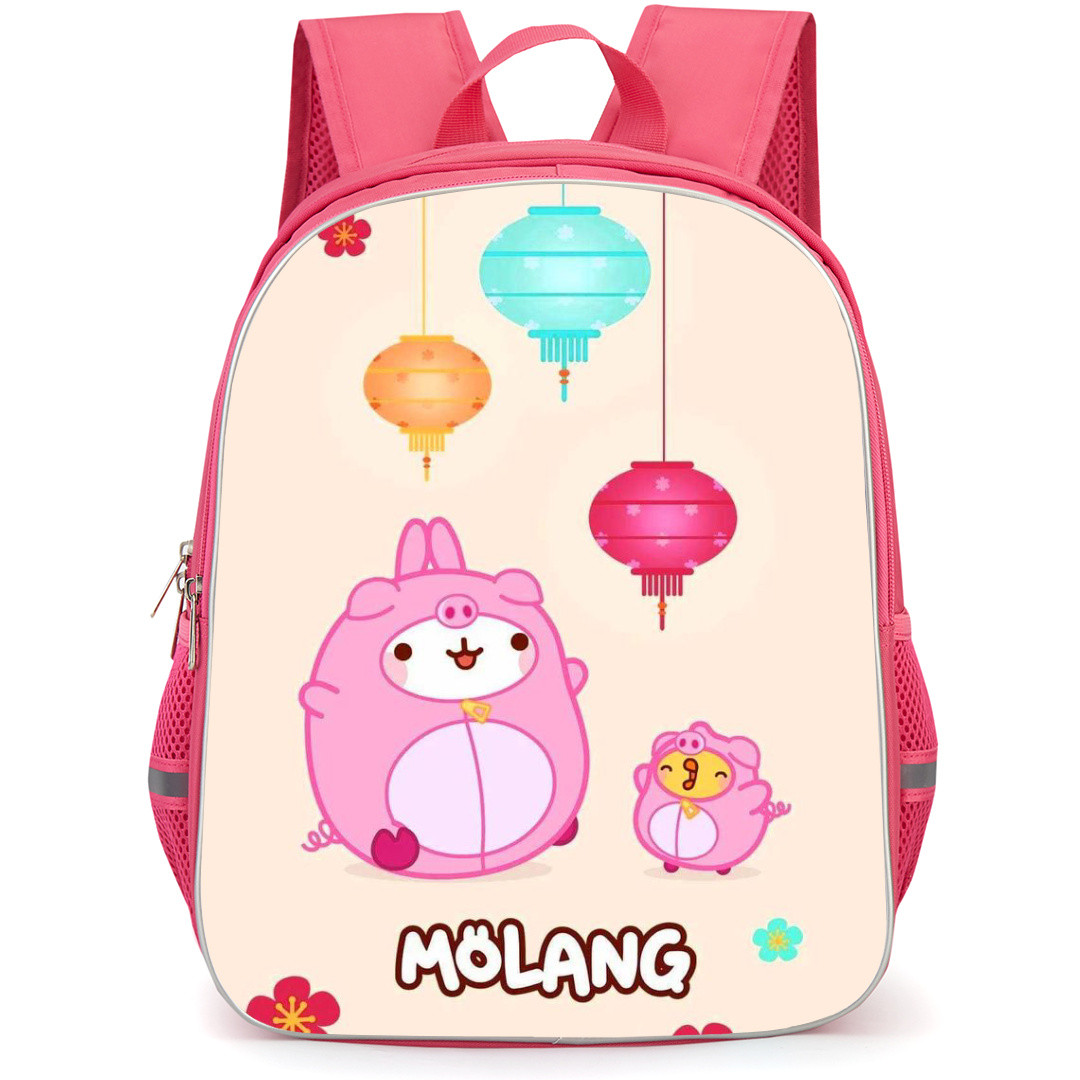 Molang Backpack School Bag StudentPack - Smiling Happy Pig Costume Portrait Series Poster