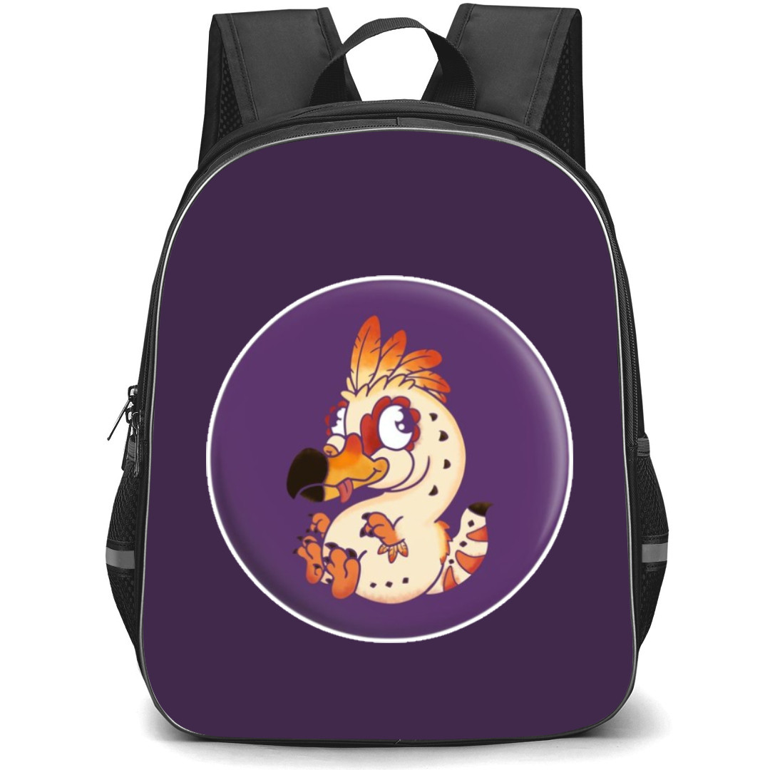 Monster Hunter Kulu-Ya-Ku Backpack Student Pack - Kulu-Ya-Ku Baby Cartoon Art Violet Background