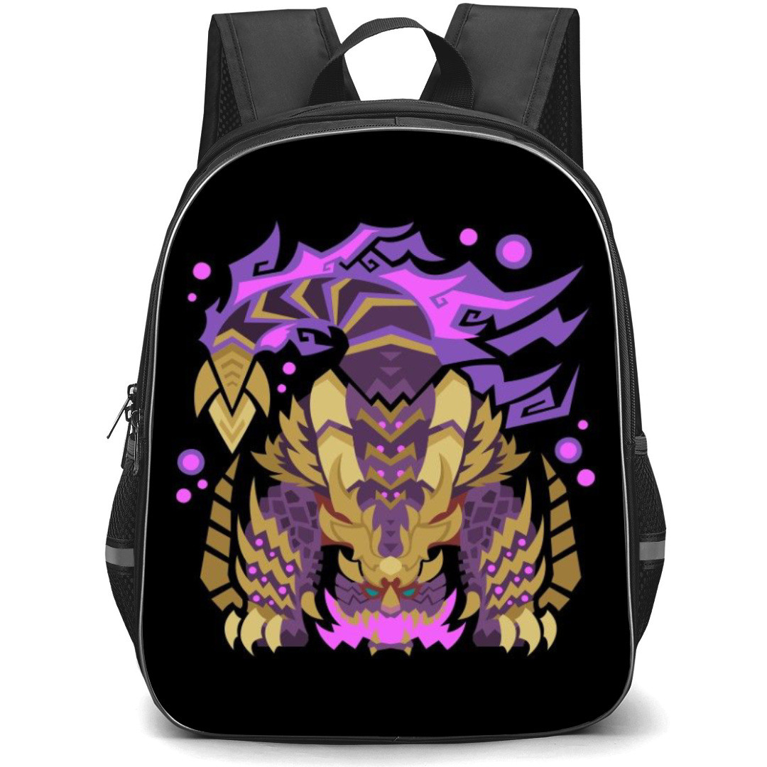 Monster Hunter Magnamalo Backpack Student Pack - Magnamalo Icon Pixel Art Black Background